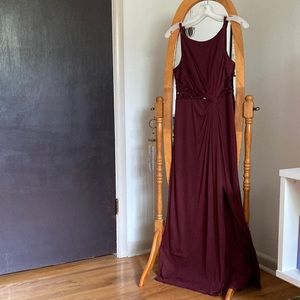 David’s Bridal bridesmaid dress in red wine